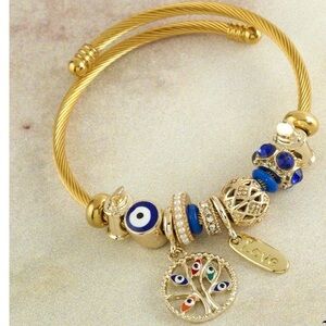 Third Eye Tree of Life Charm Bangle Bracelet